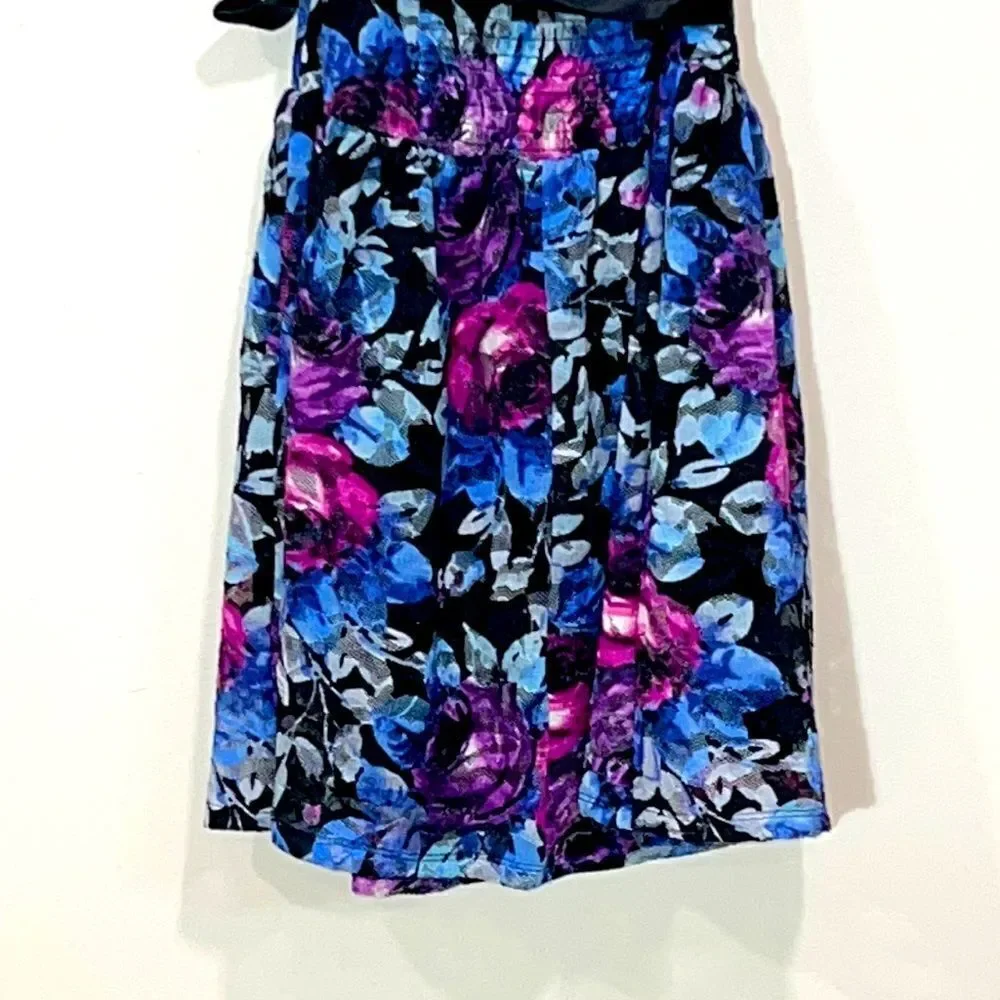 Sexy Floral Short Strapless Party Dress By As-U-Wish. Juniors Size 3.